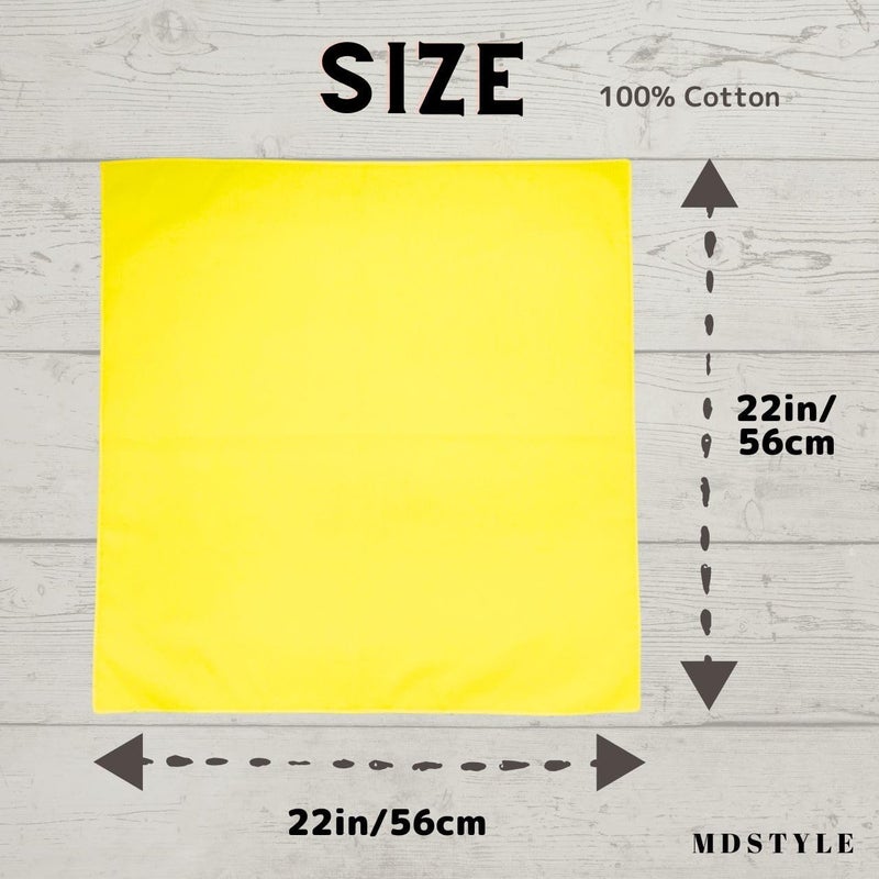 MD Style باندانا بلون صلب 100% قطن للرجال والنساء 22" × 22" منديل رأس وشال - Image 3
